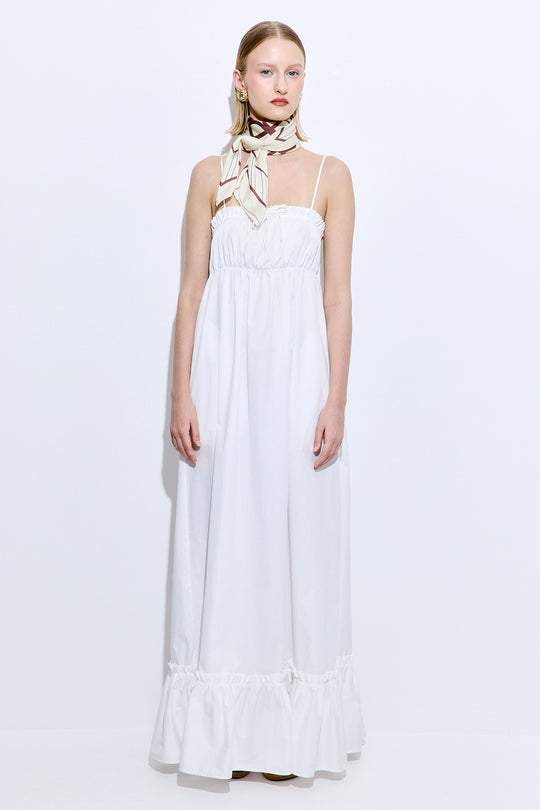 Ruffled Poplin Maxi Dress