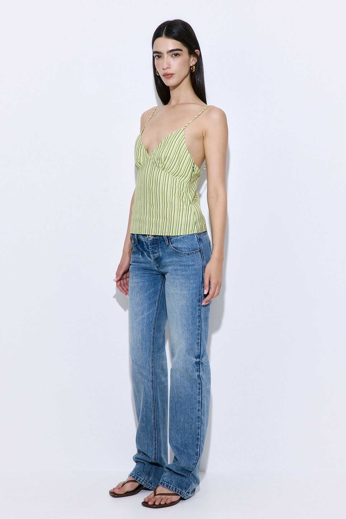 Gathered Neck Linen Camisole