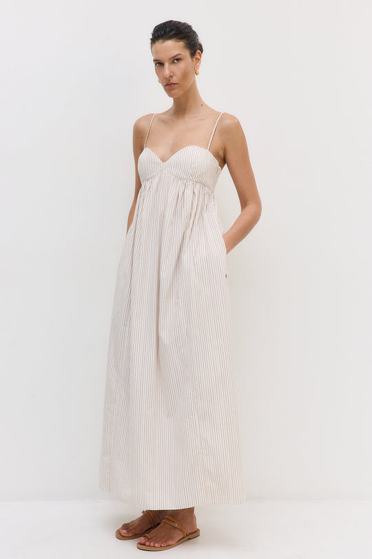 Cupped Poplin Maxi Dress