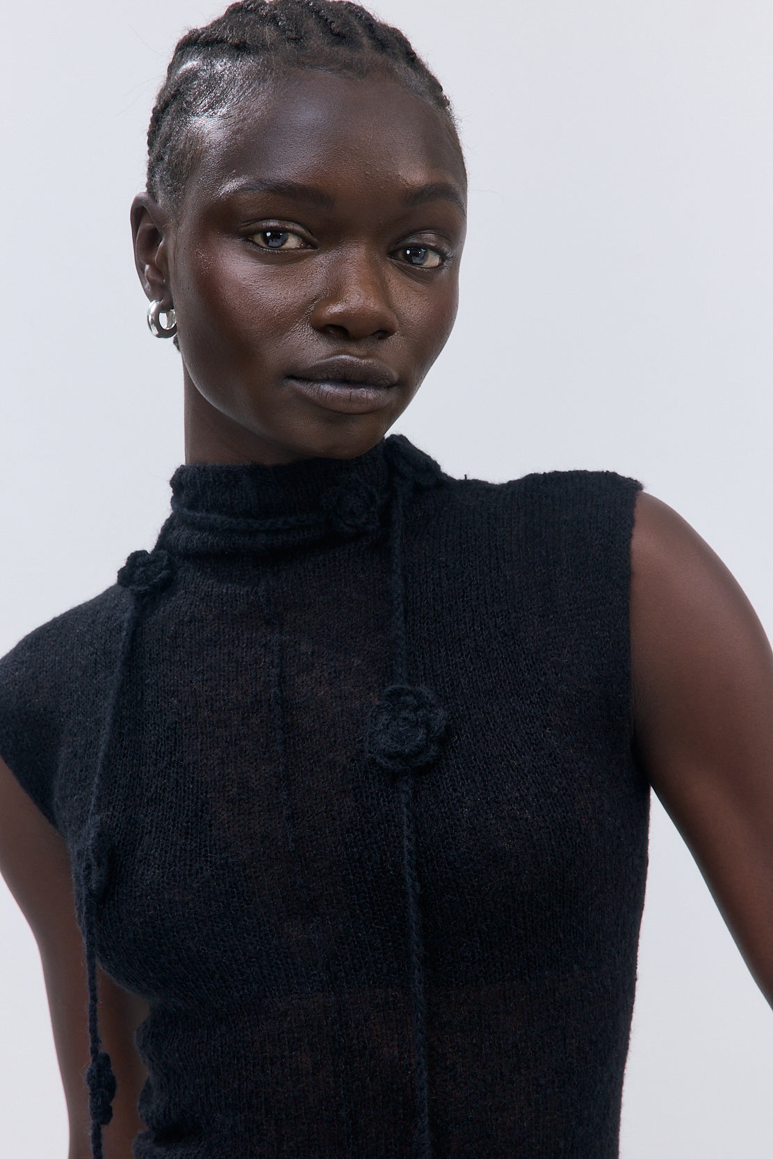 Fuzzy Sheer Mockneck Tank