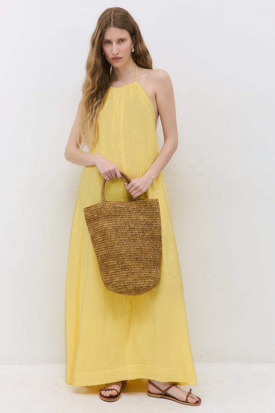 Raffia Crochet Bucket Bag