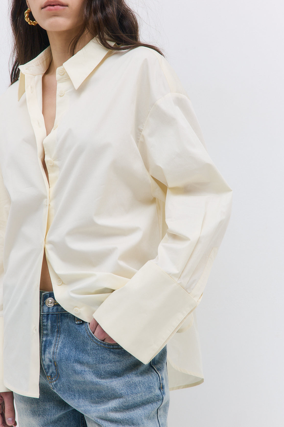 Wide Cuff Poplin Button Down - Dé Rococo