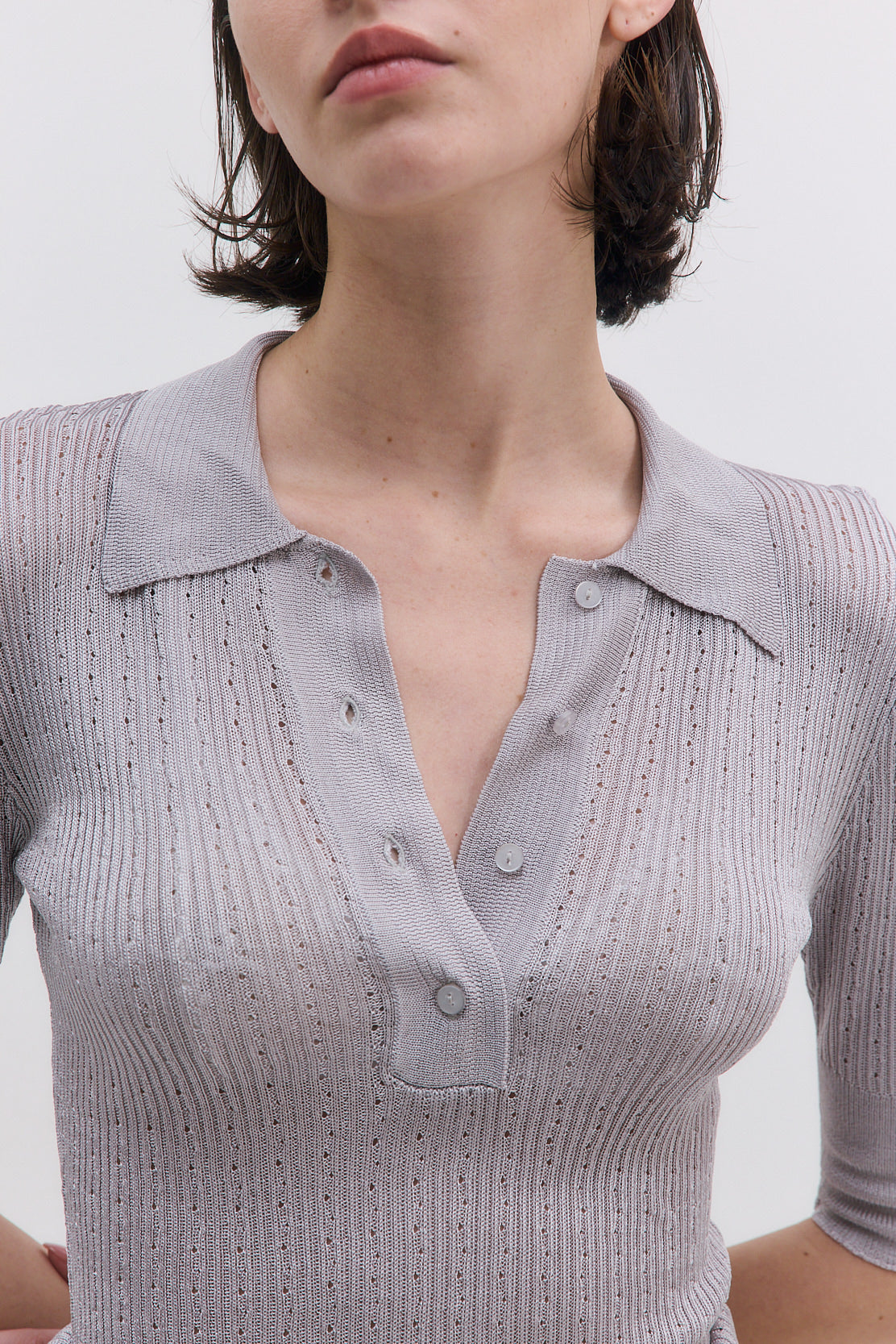 Sheer Crochet Polo - Dé Rococo
