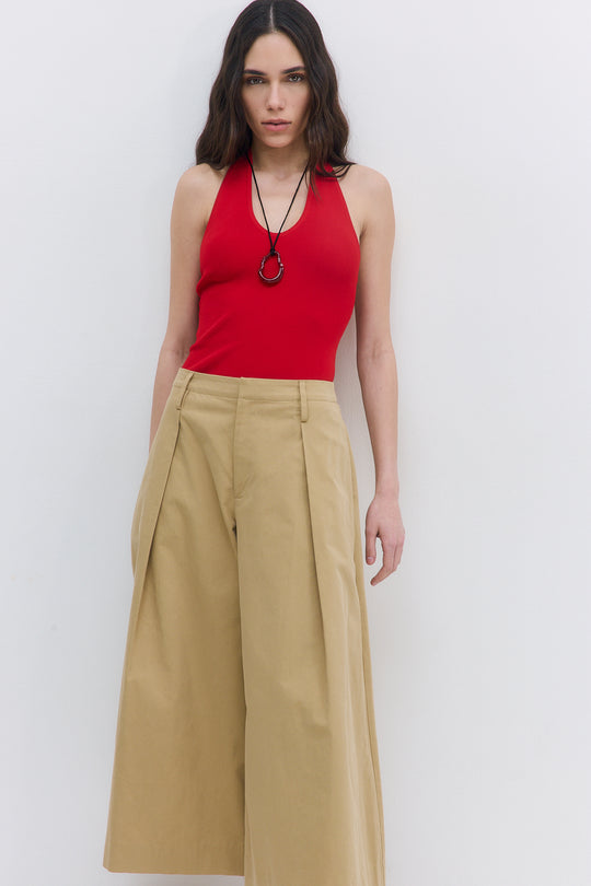 Tight Ribbed Halter Neck