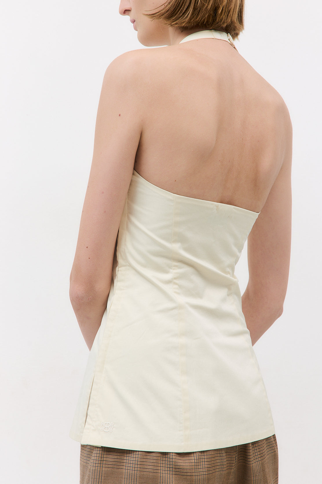 Fitted Poplin Halter Neck