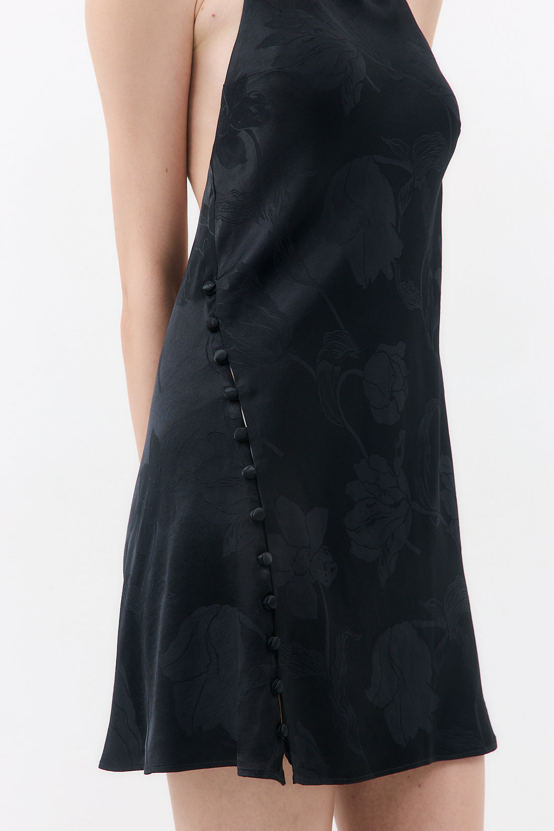 Satin Drape Mini Dress