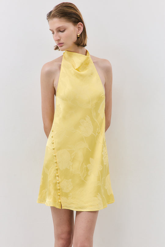 Satin Drape Mini Dress