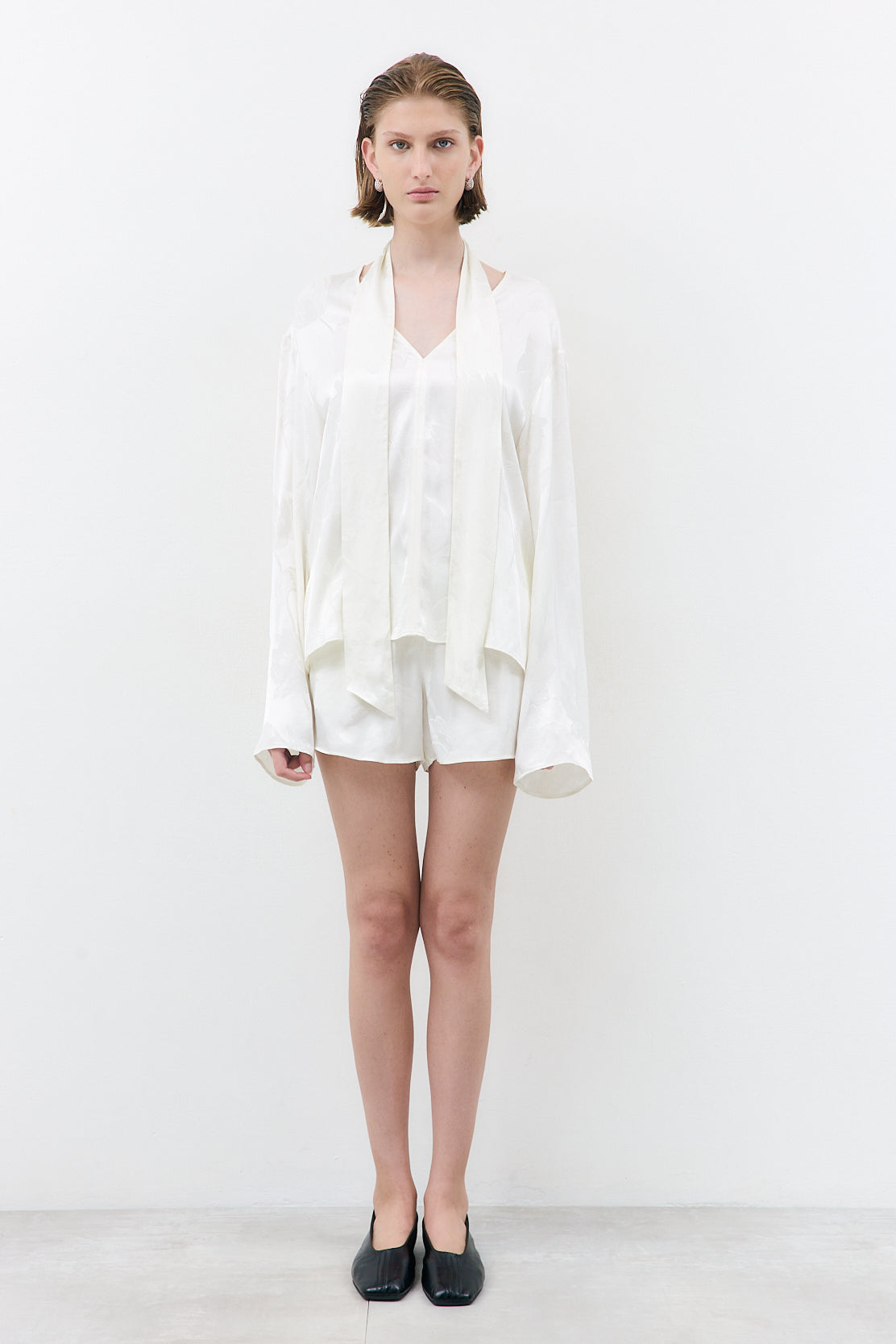 Satin V Neck Blouse