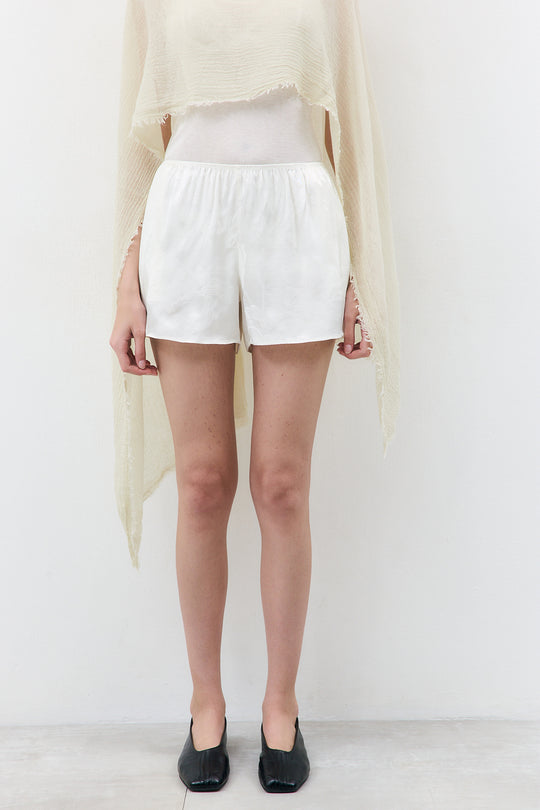Mid Waist Satin Shorts