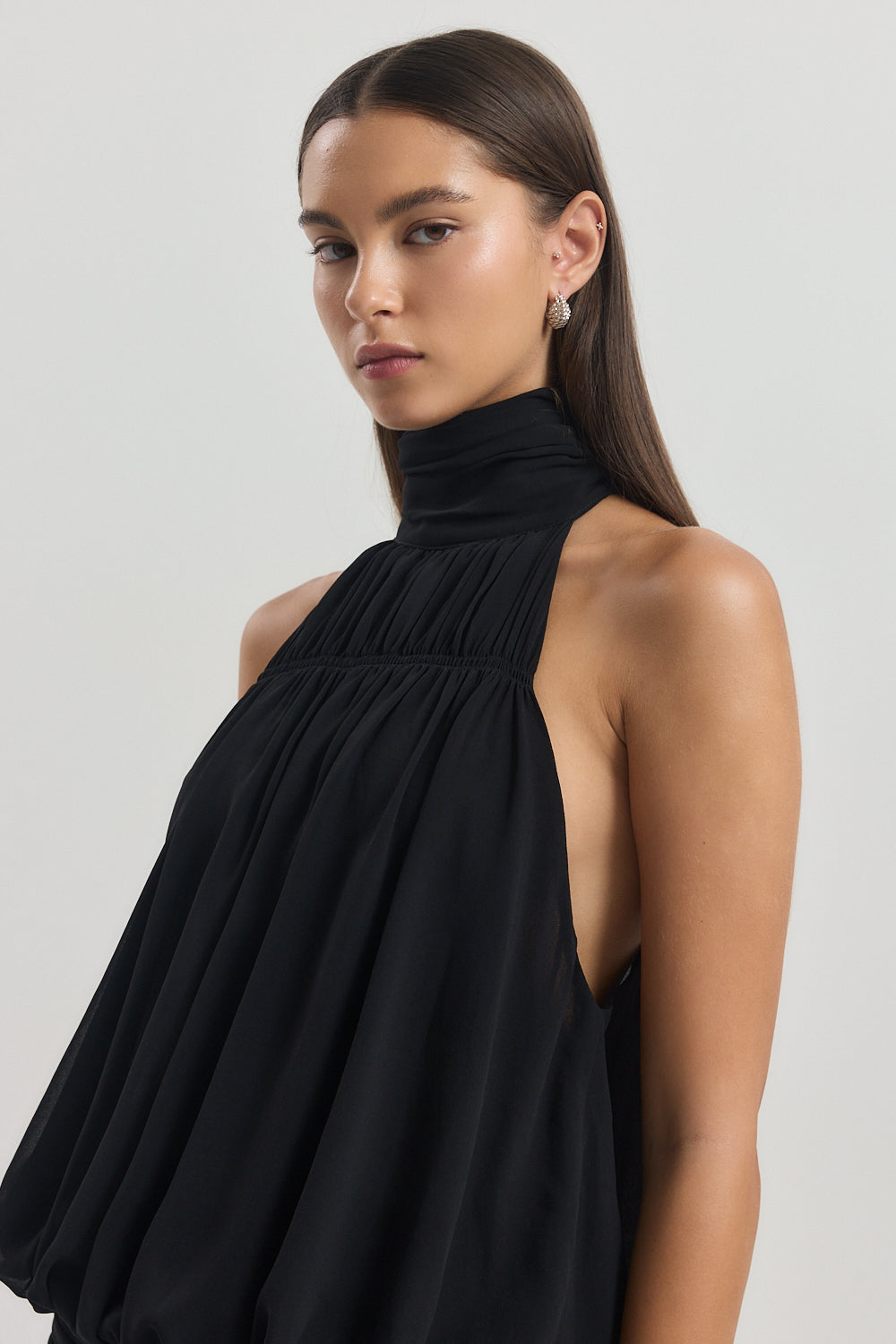 Shirred Golf Sleeveless Top