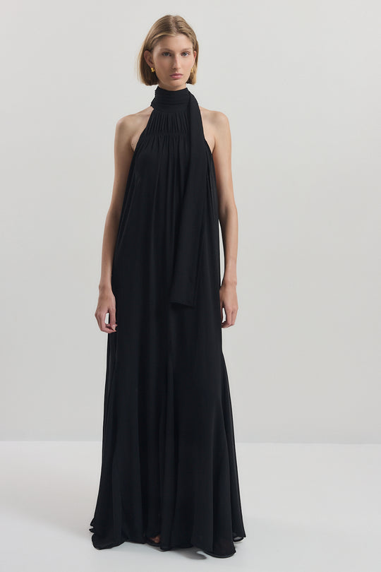 Shirred Golf Maxi Dress