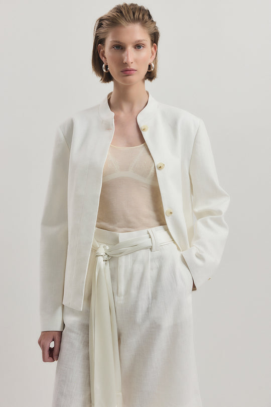 Mandarin Collar Tailored Blazer