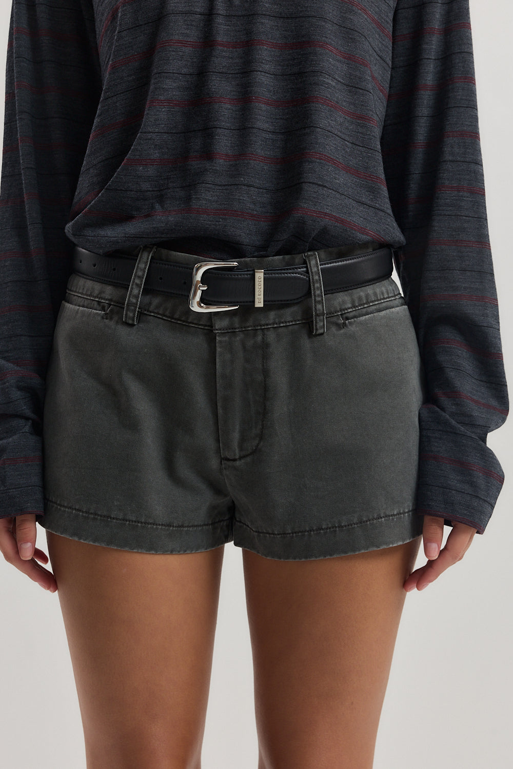 Wide Belt Cotton Shorts