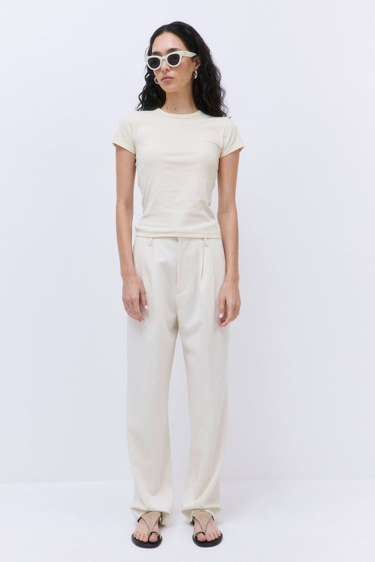 Classic Ribbed Fitted T Shirt