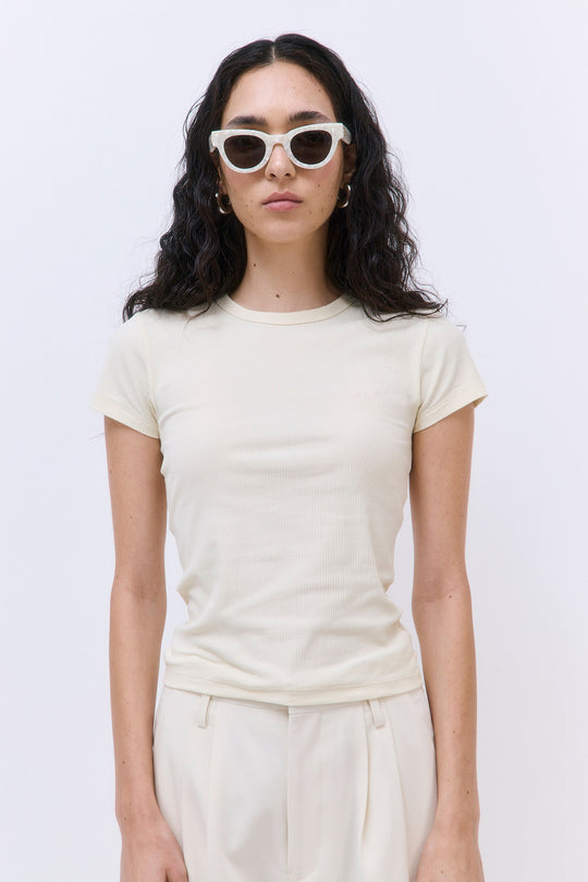 Classic Ribbed Fitted T Shirt