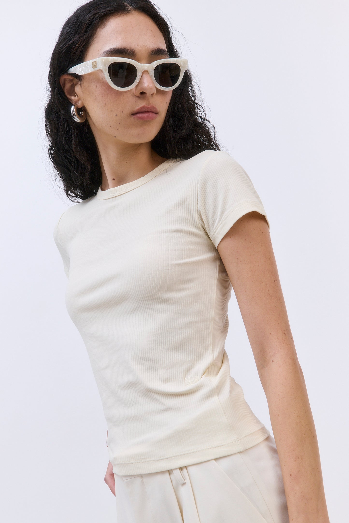 Classic Ribbed Fitted T Shirt