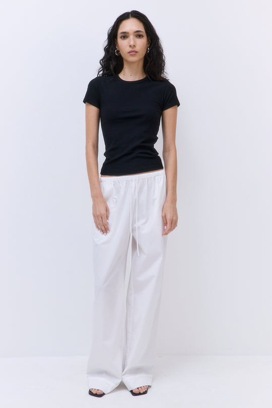 Classic Ribbed Fitted T Shirt