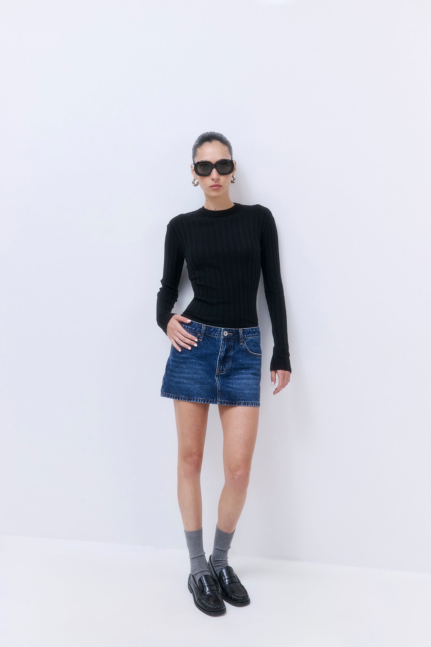 Soft Ribbed Crew Neck