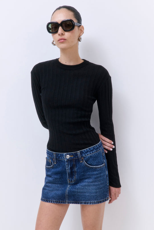 Soft Ribbed Crew Neck