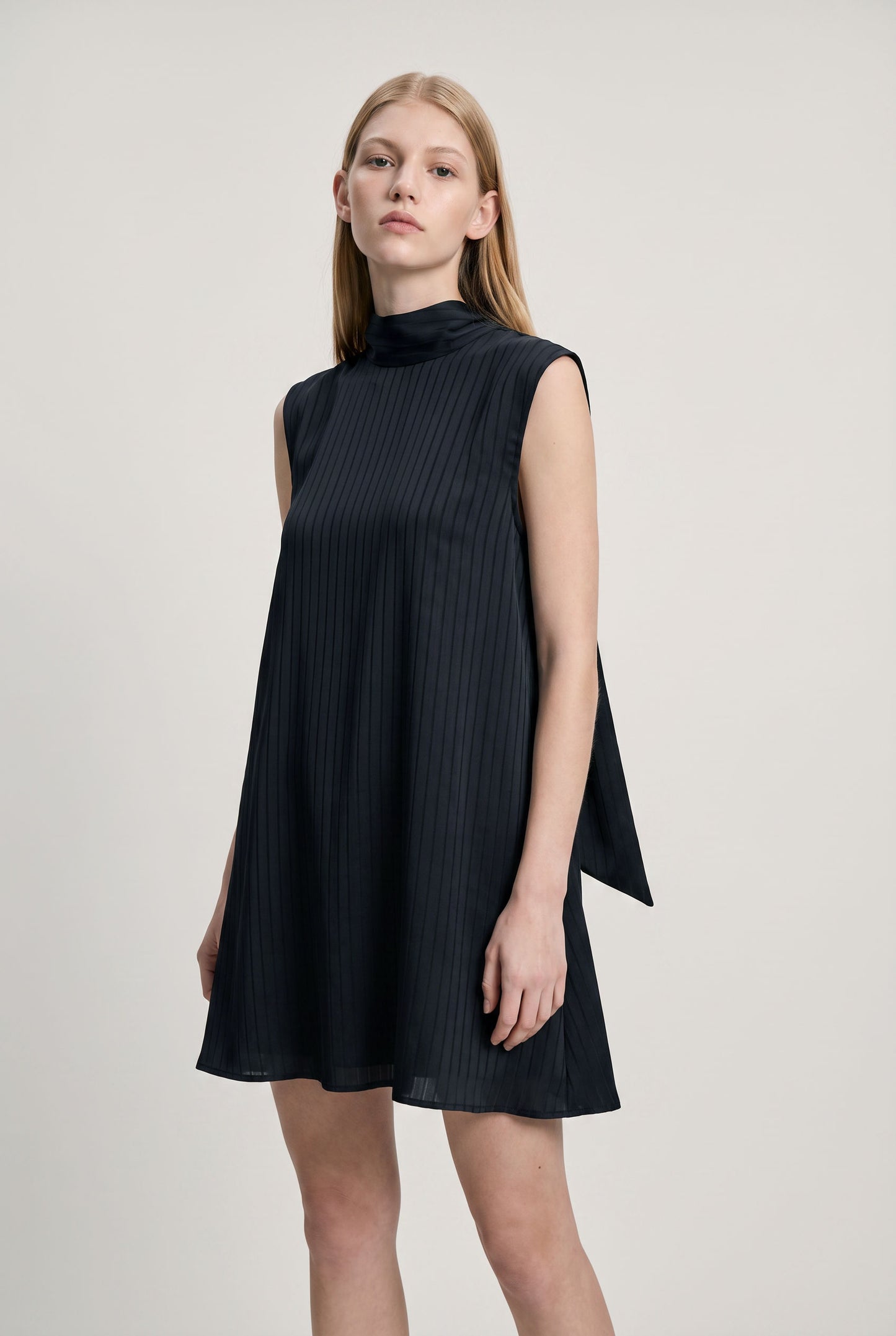V Back Scarf Dress