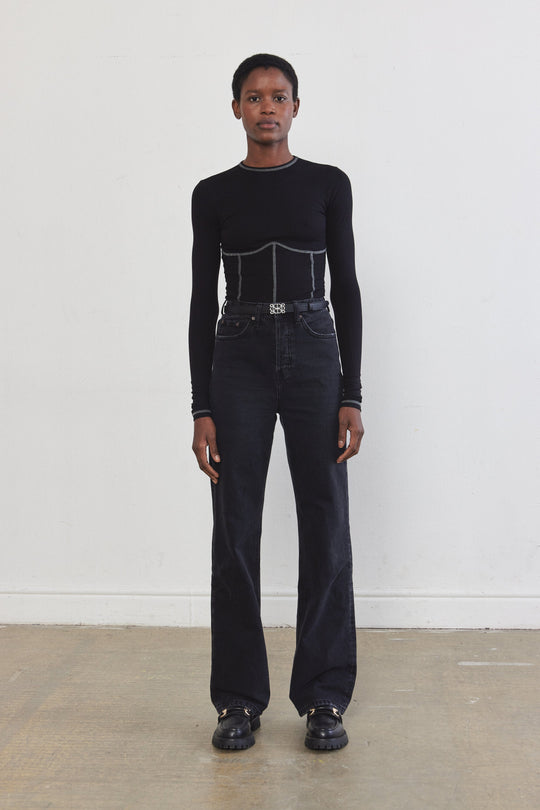 Corset Flat-Lock Ribbed Top
