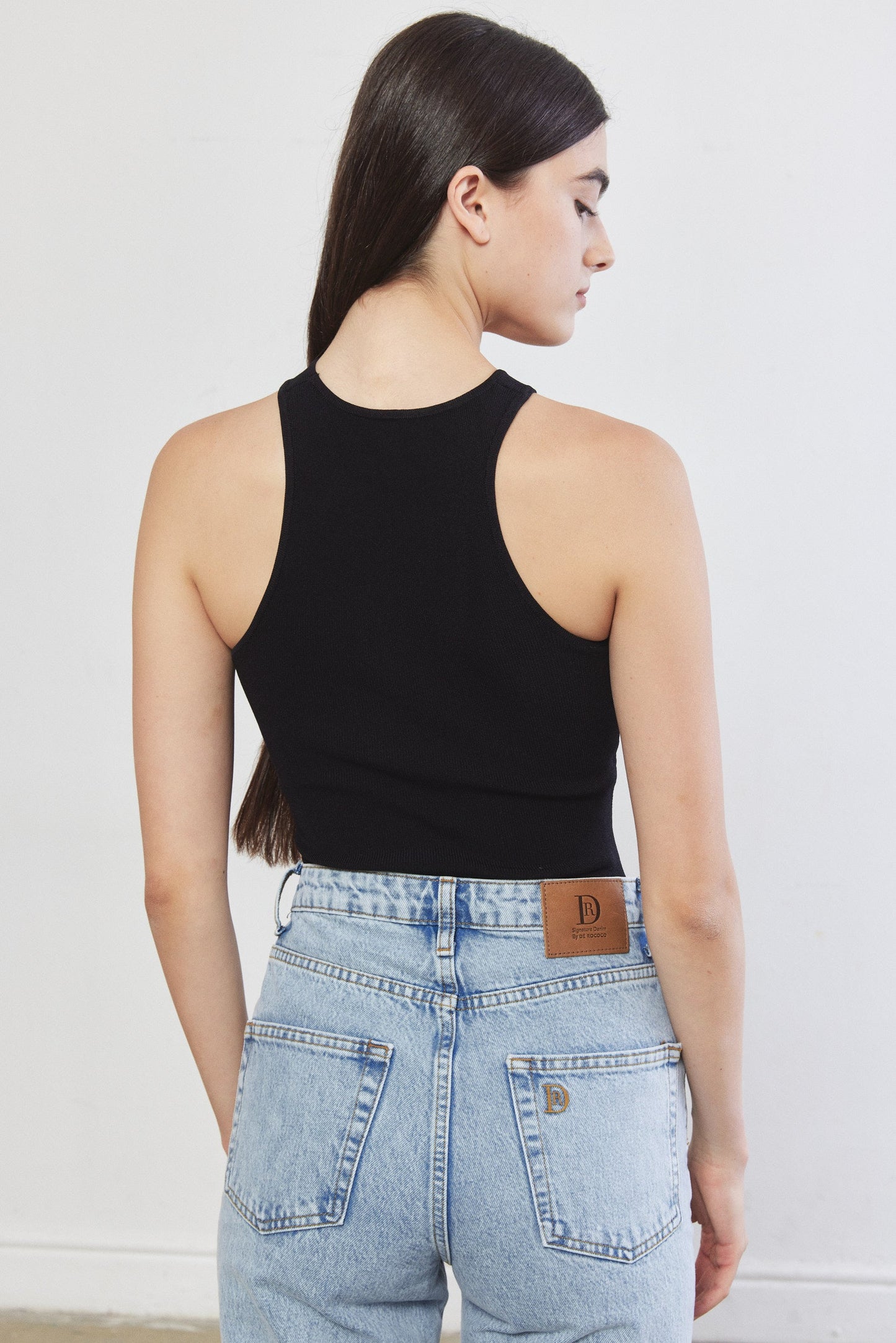 Tight Ribbed Asymmetrical Top