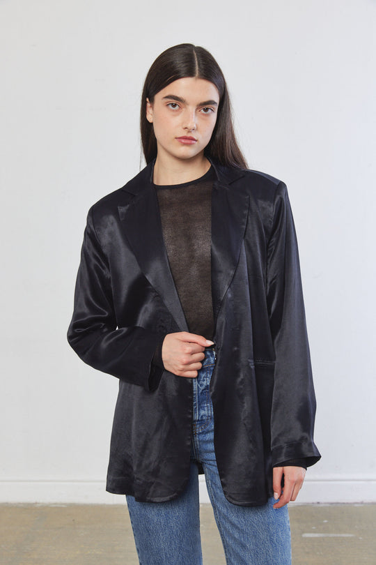 Satin Tailored Blazer - Dé Rococo
