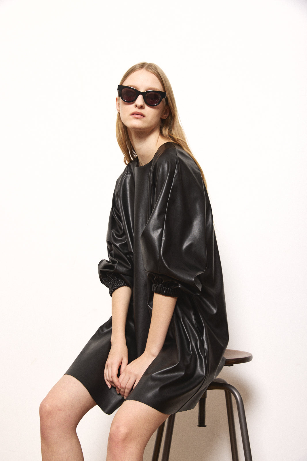 Vegan Leather Mini Dress - Dé Rococo