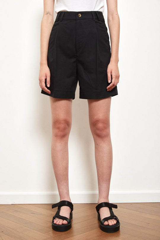 Tailored Blended Linen Bermuda - Dé Rococo