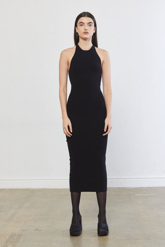 Tight Ribbed Halter Dress - Dé Rococo