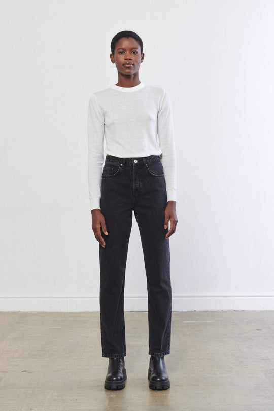 No.6| High Waist Straight Full Length Denim - Dé Rococo