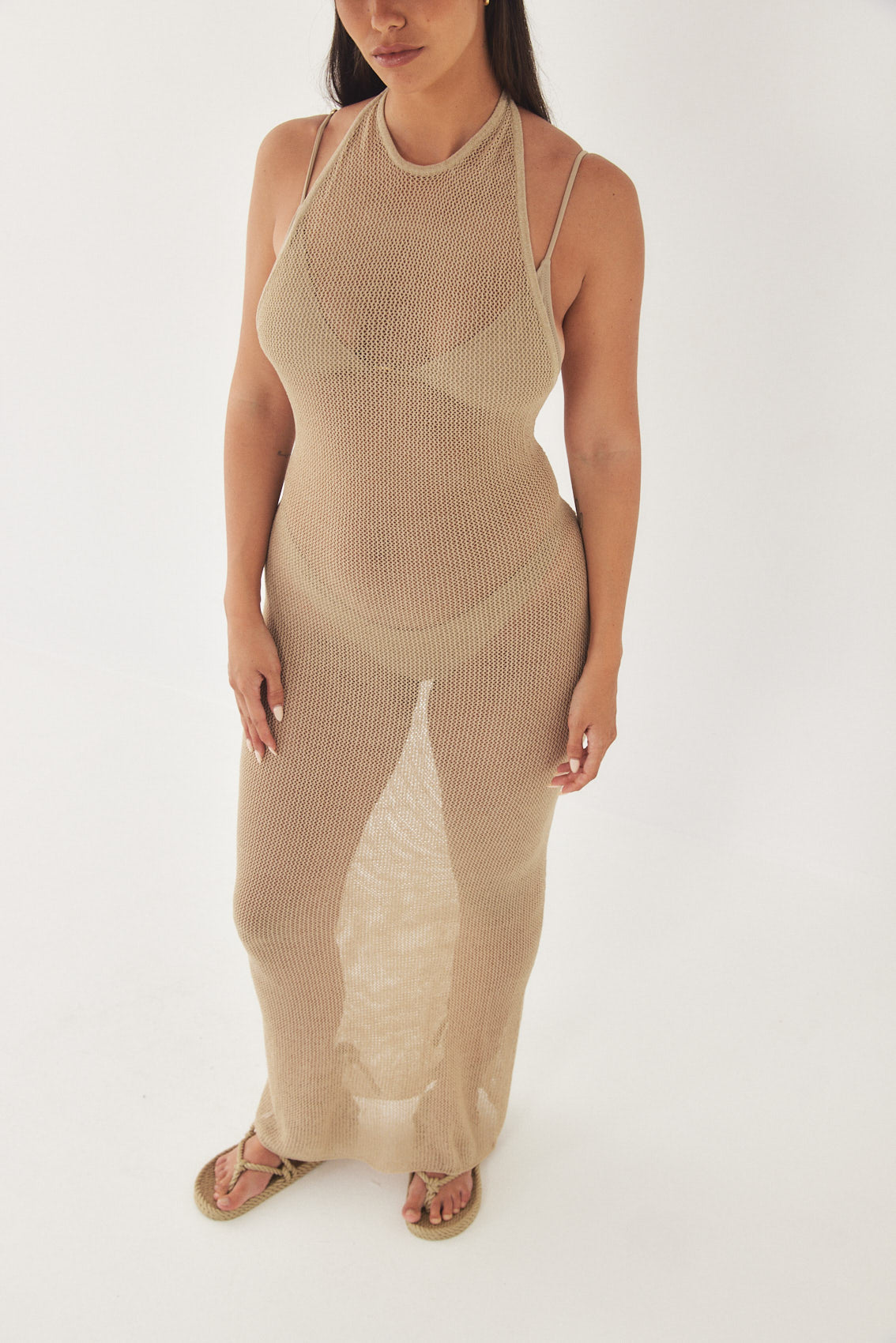 Halter Crochet Maxi Dress - Dé Rococo