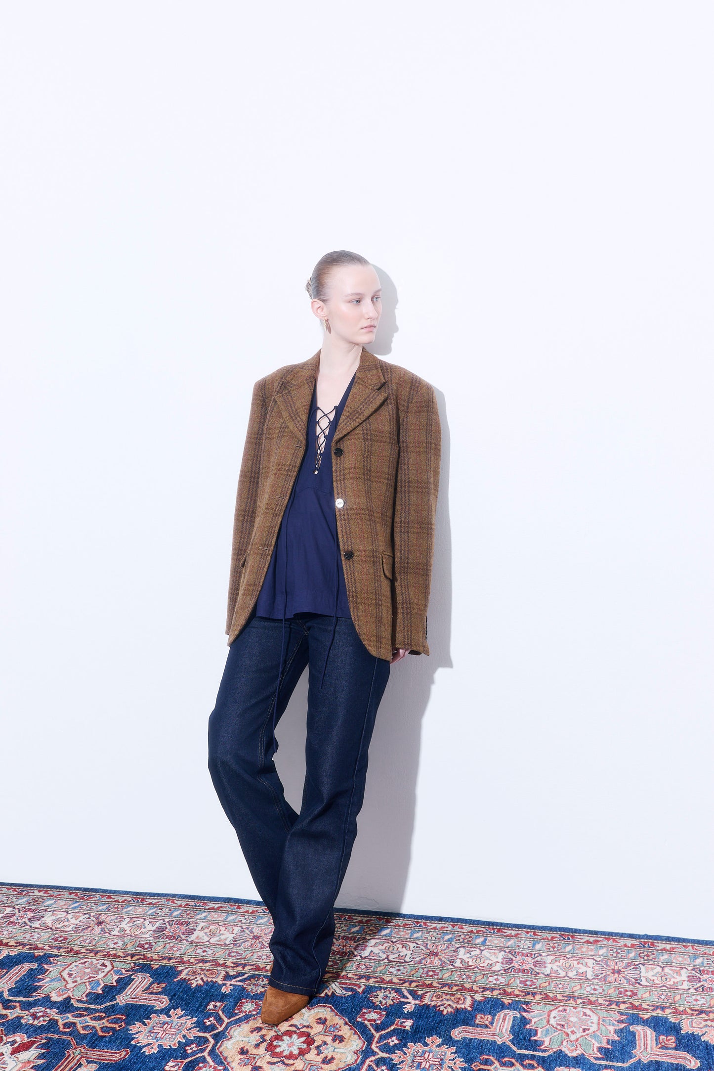 Tailored Wool Plaid Jacket