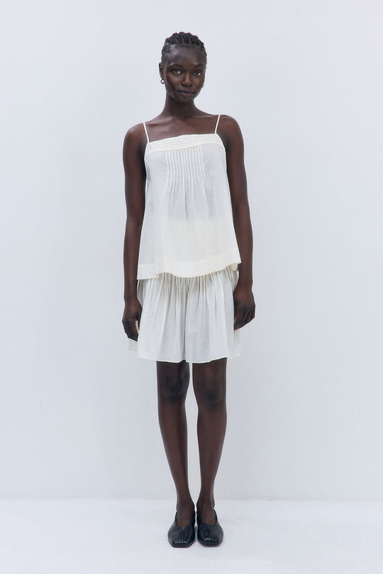 Semi Sheer Pleated Midi Skirt