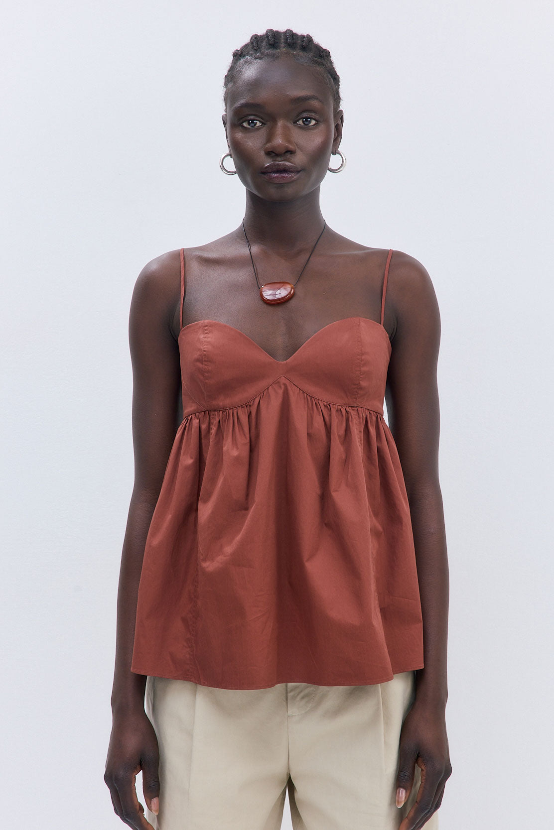 Cupped Poplin Top - Dé Rococo
