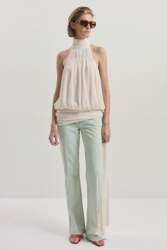 Shirred Golf Sleeveless Top