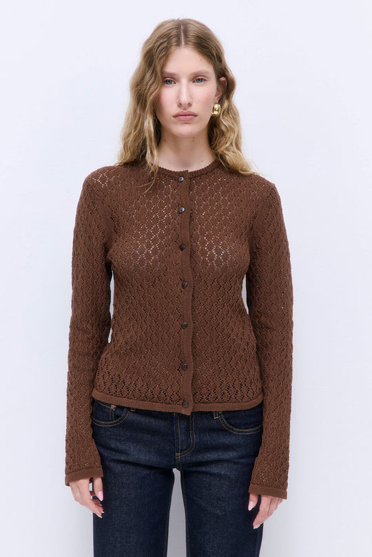 Diamond Knit Crochet Cardigan