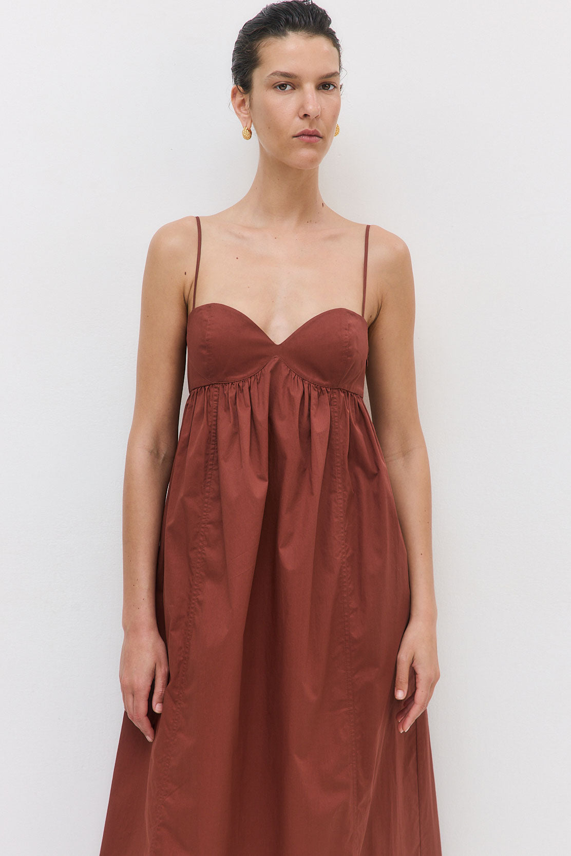 Cupped Poplin Maxi Dress - Dé Rococo