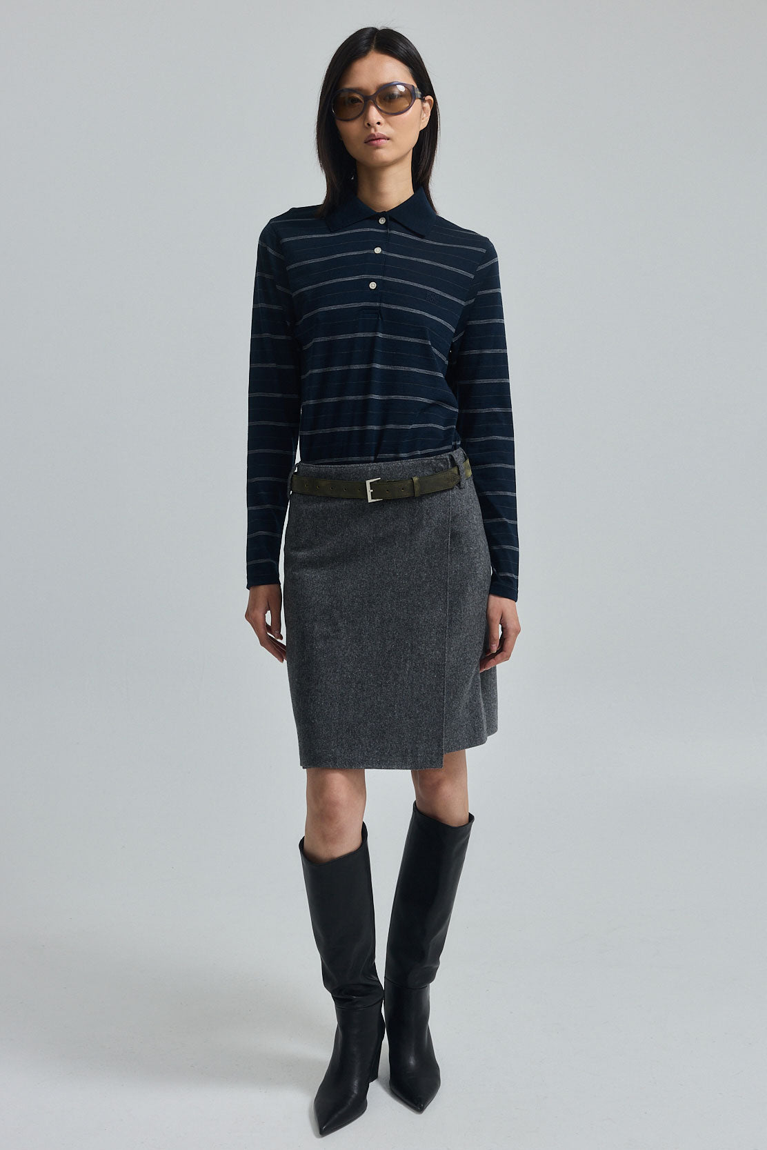 Wool Midi Wrap Skirt
