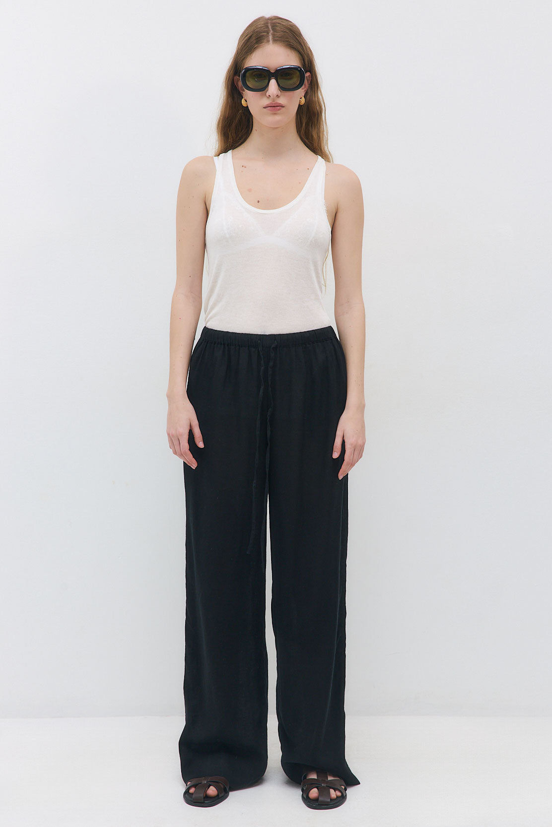 Straight Leg Linen Pants - Dé Rococo
