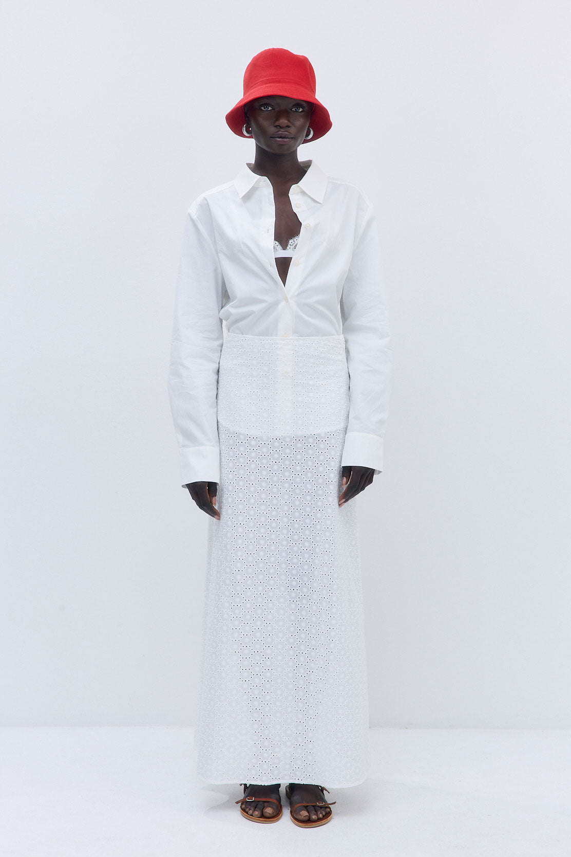 Embroidered High Rise Maxi Skirt - Dé Rococo