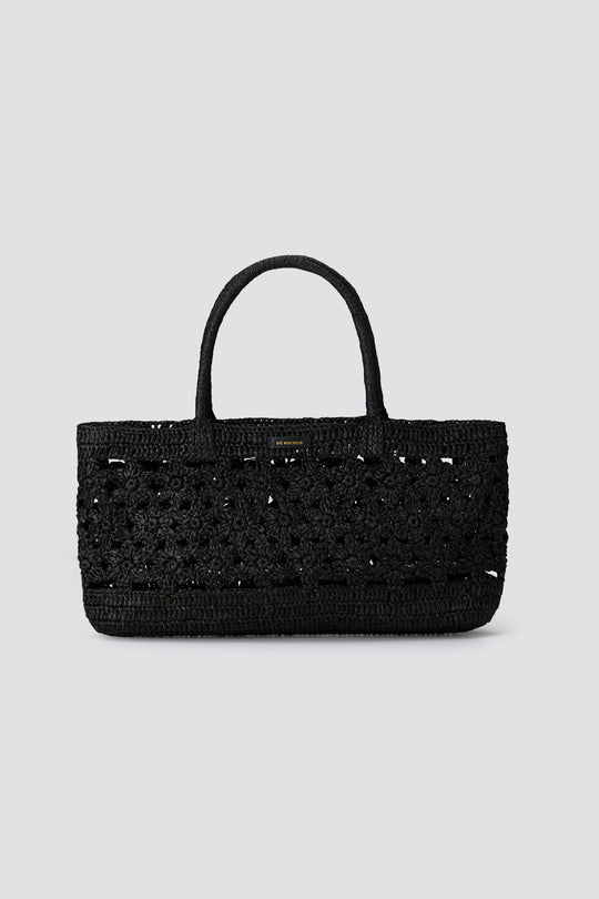 Raffia Crochet Floral Bag