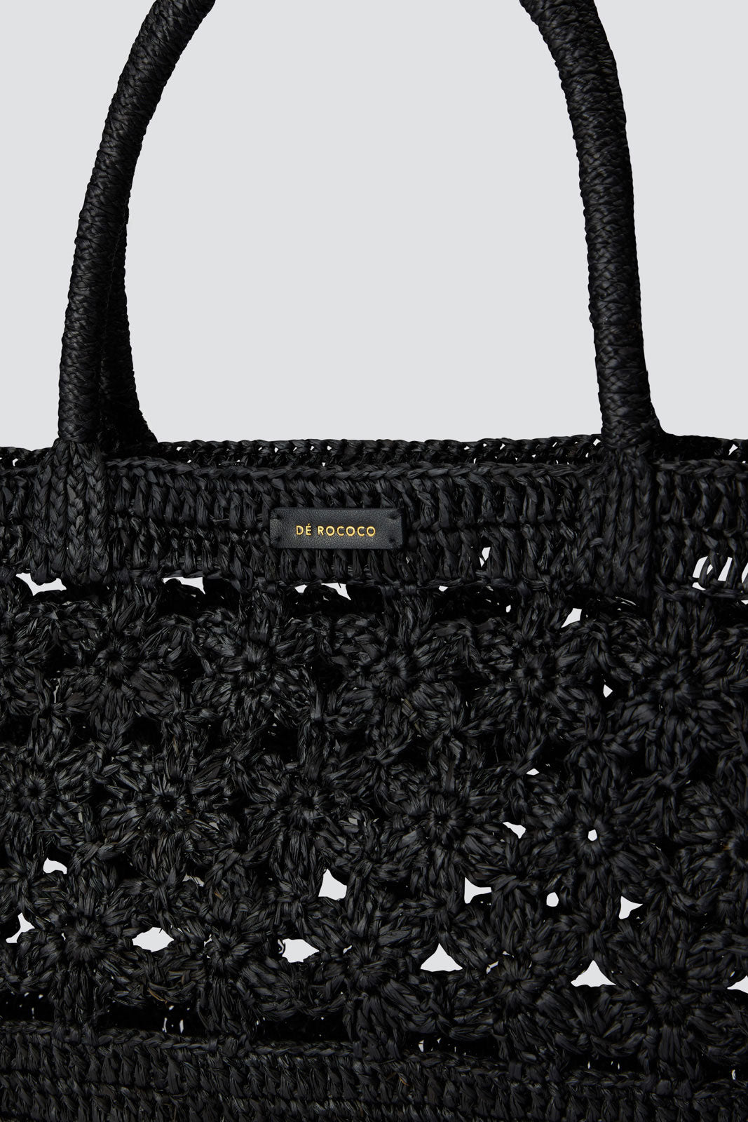 Raffia Crochet Floral Bag