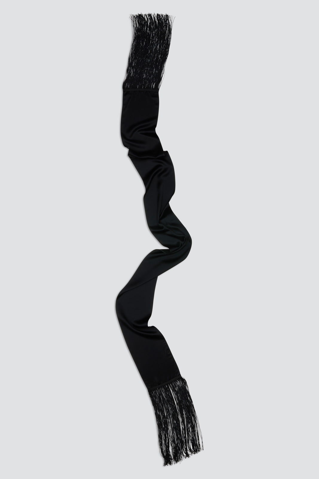 Skinny Satin Fringe Scarf