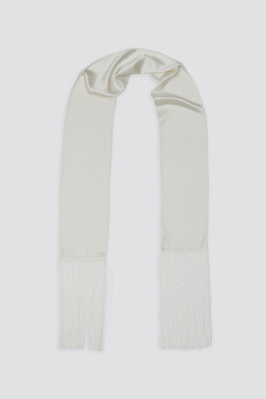 Skinny Satin Fringe Scarf