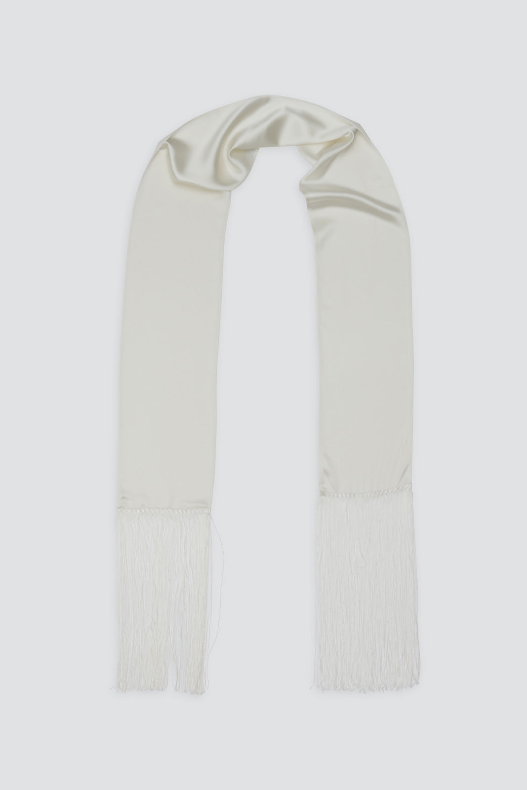 Skinny Satin Fringe Scarf