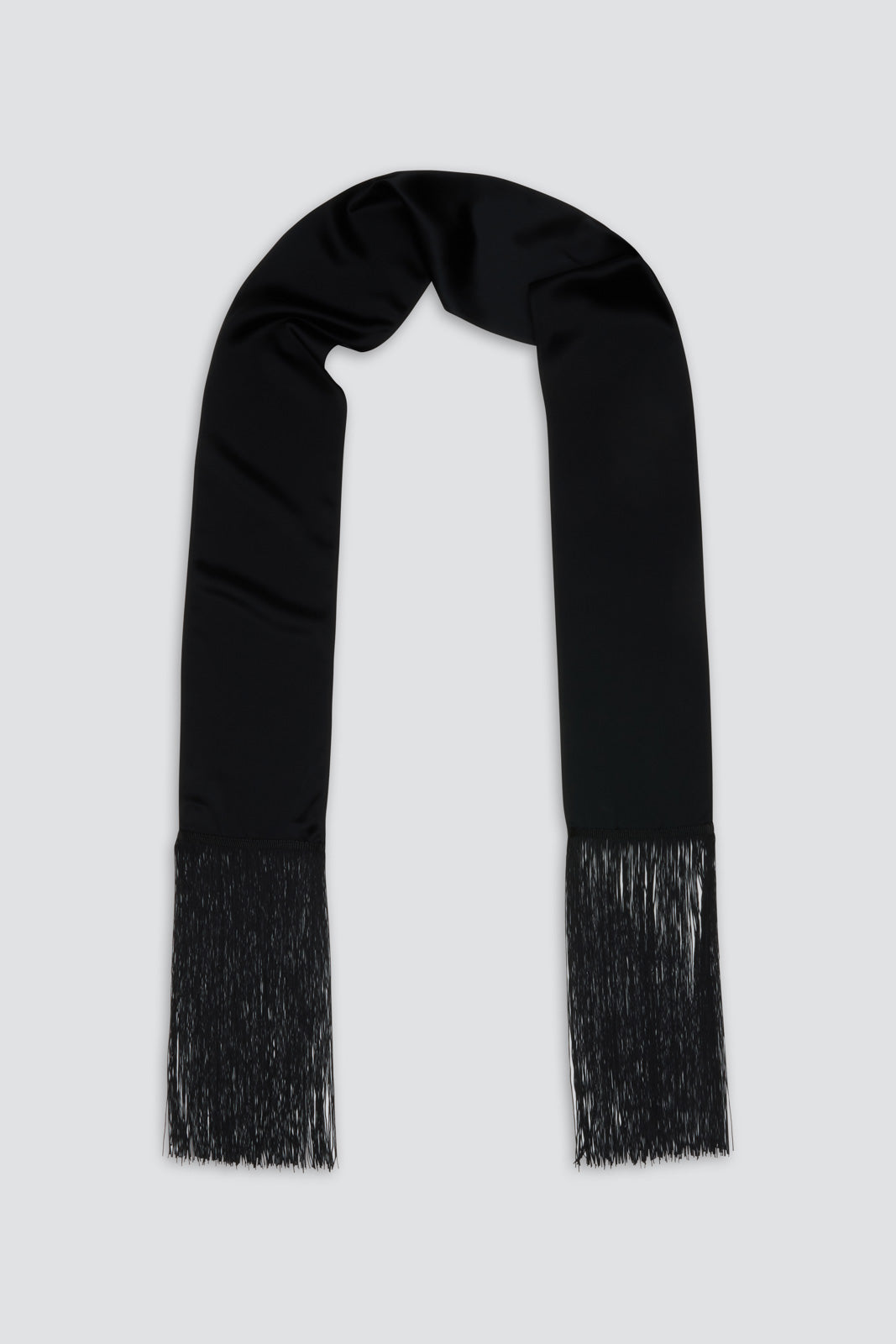 Skinny Satin Fringe Scarf