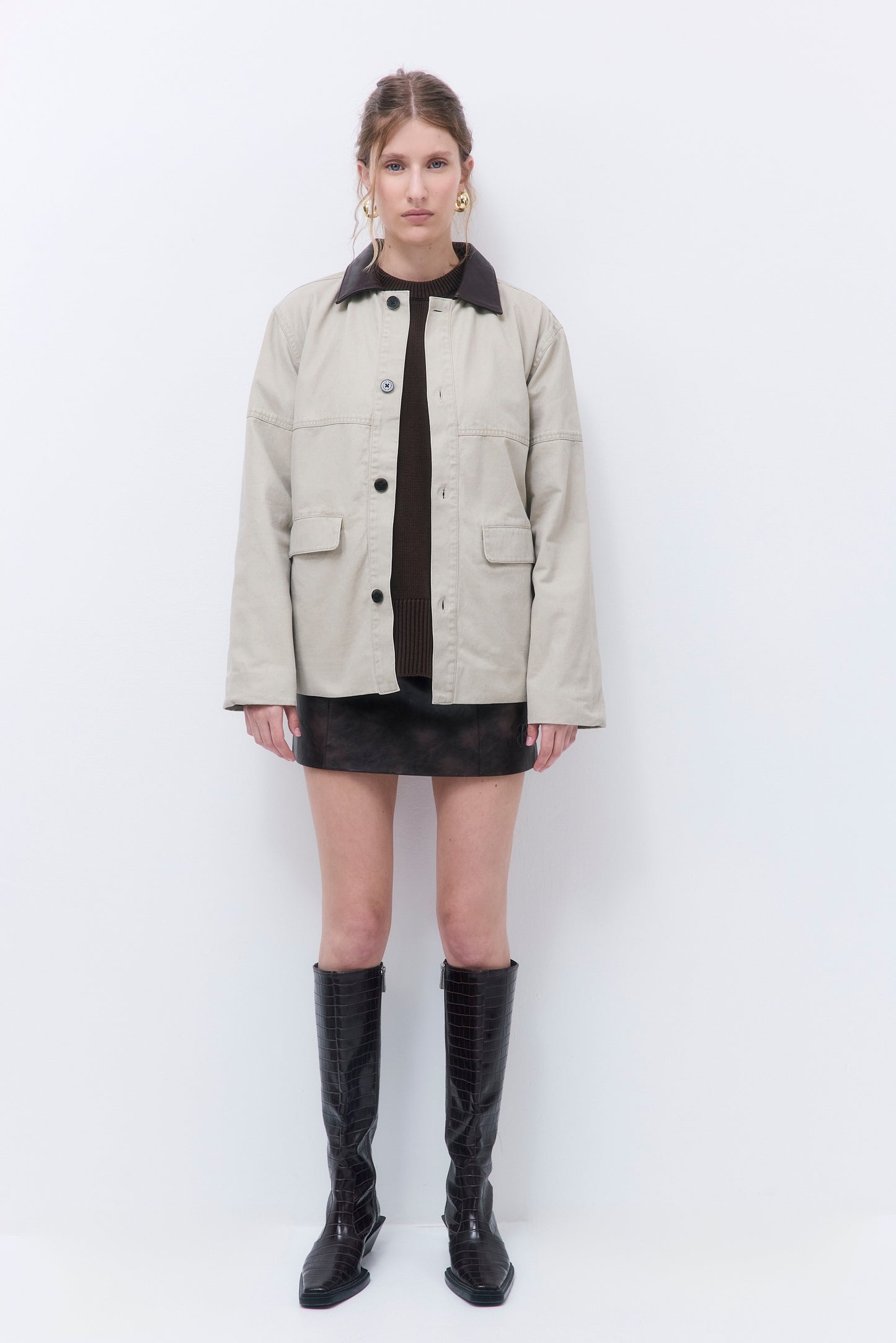 Washed Oversized Barn Jacket