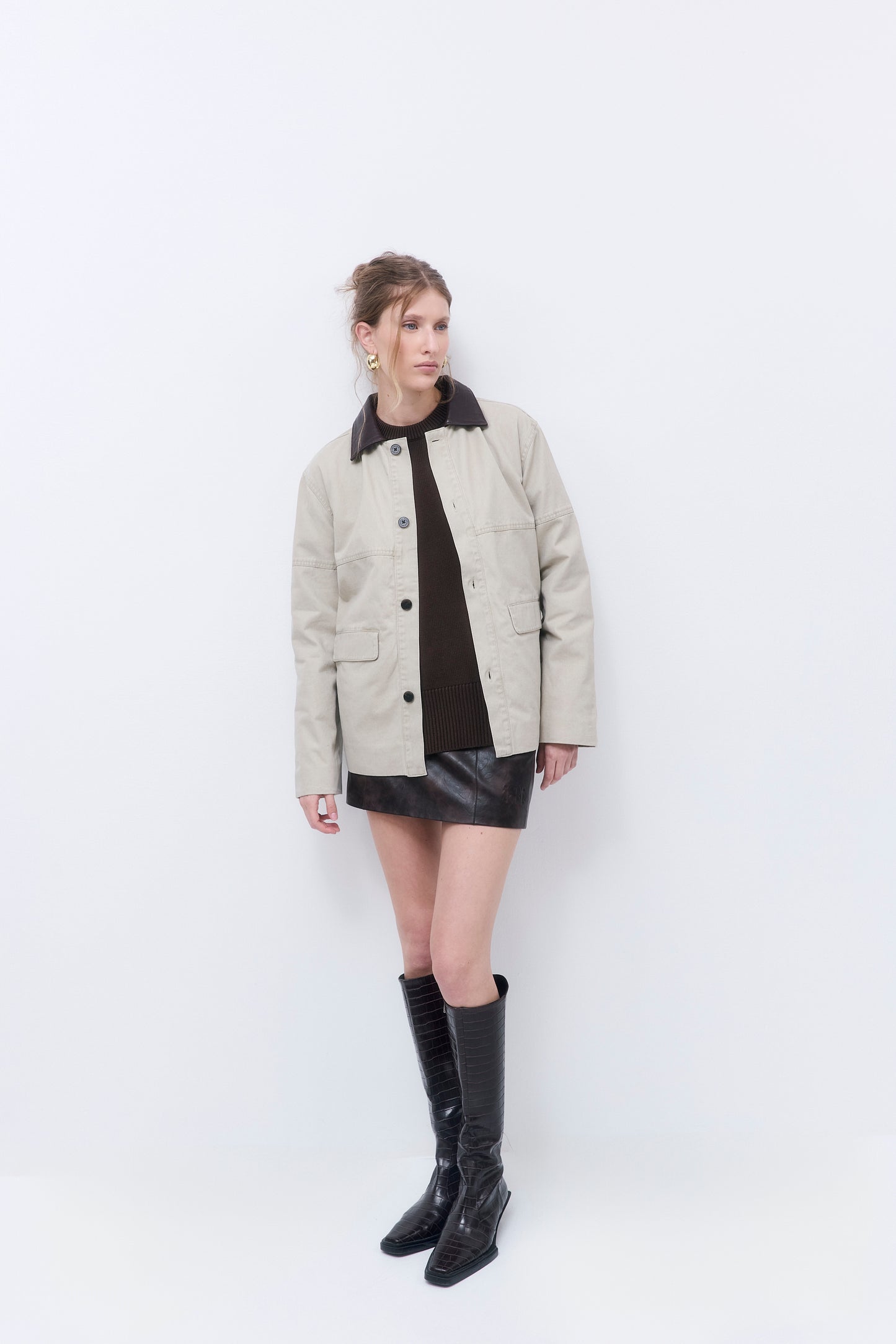 Washed Oversized Barn Jacket