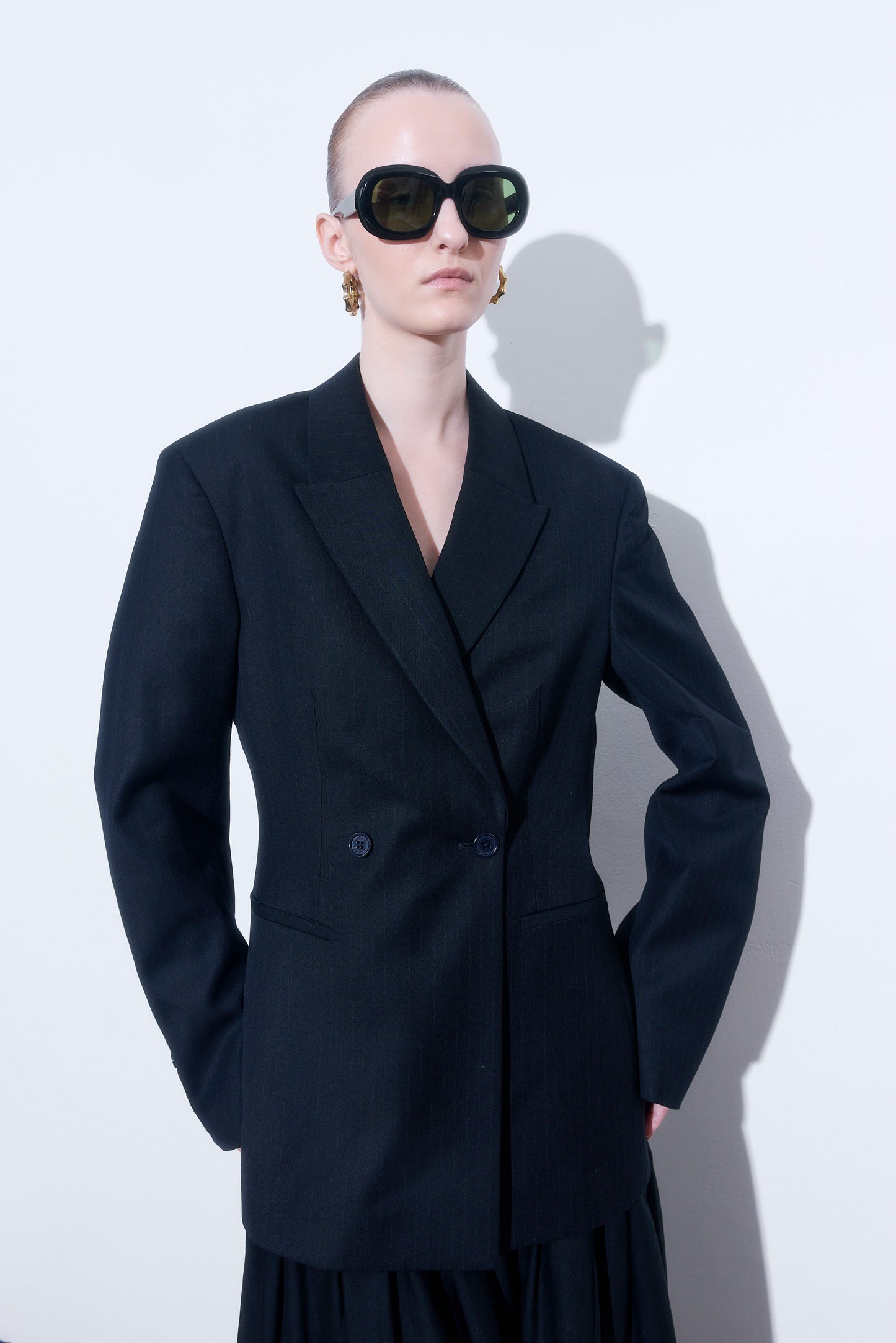 Pin Striped Tailored Hourglass Jacket